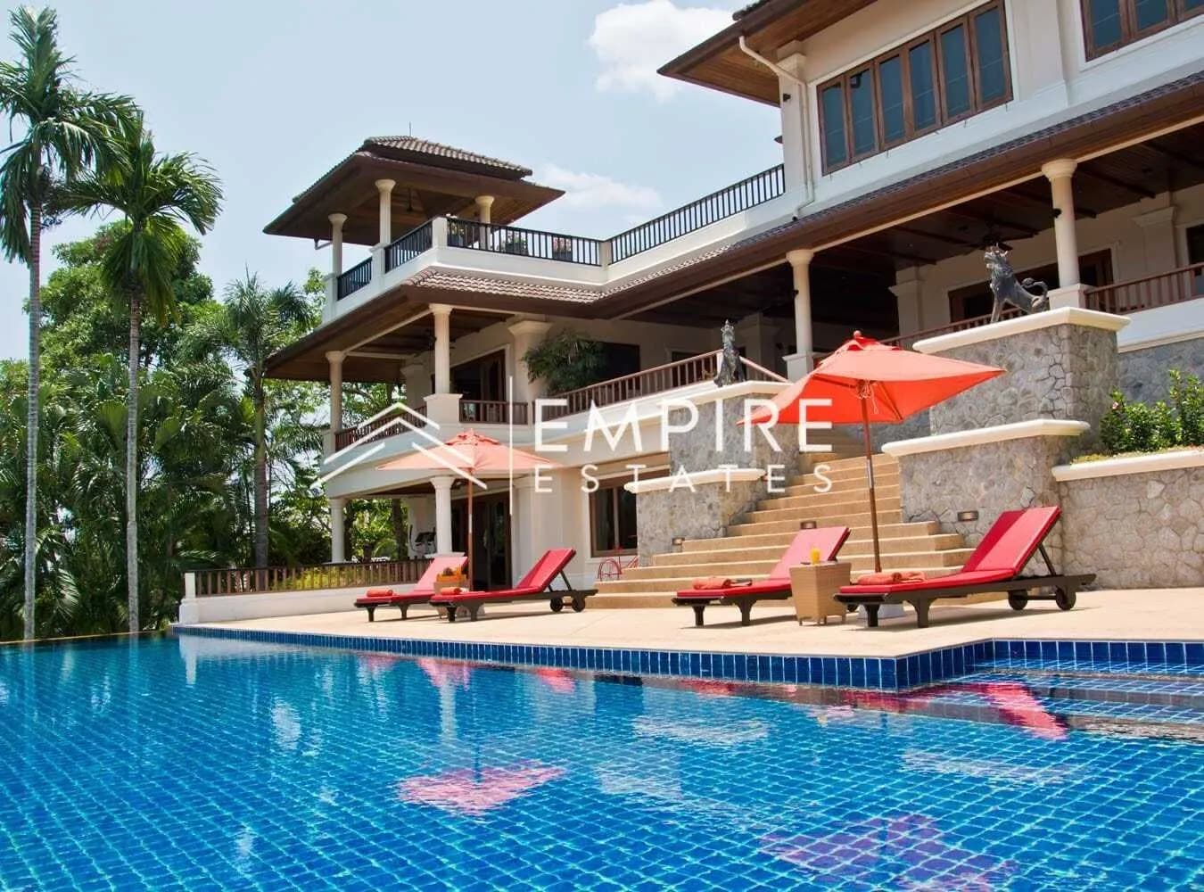 Private pool villa with 6 bedrooms for rent In Choeng Thale — Photo 1