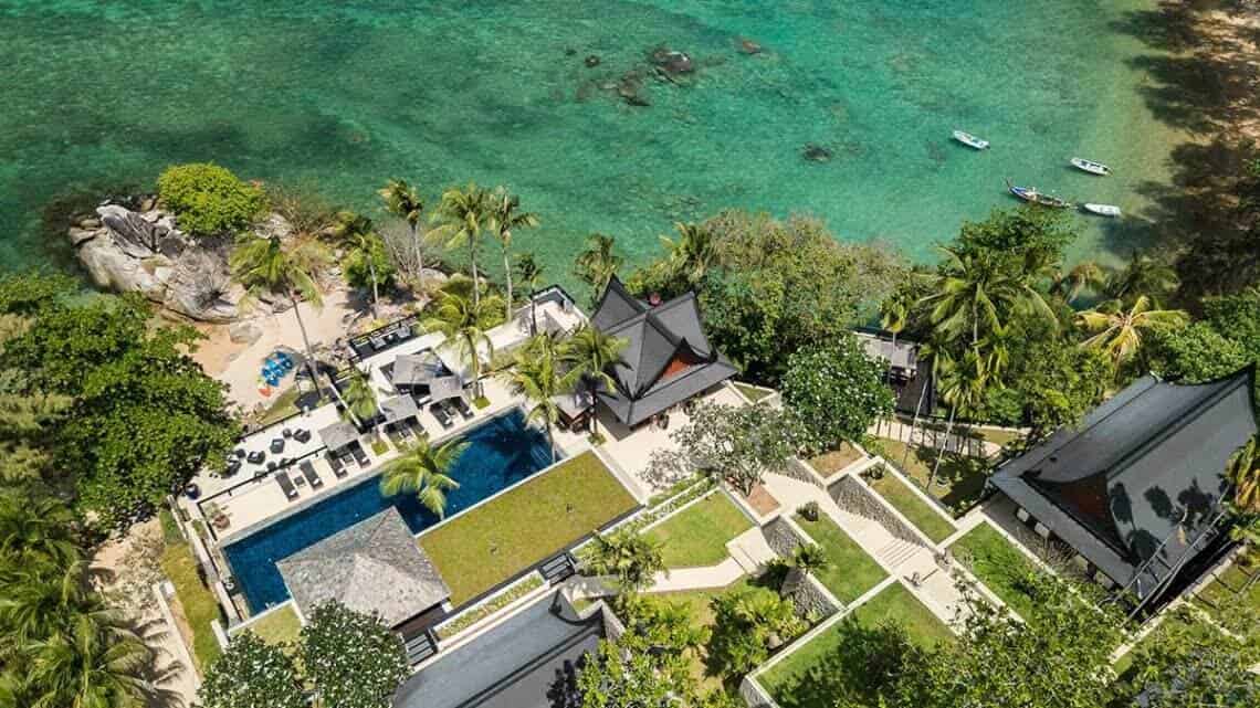 Aerial view of luxury villas in Phuket, Thailand