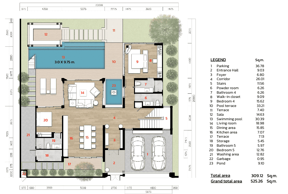 The Ozone Luxury floor plan first floor