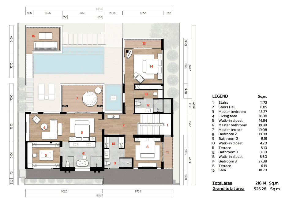 The Ozone Luxury floorplan second floor